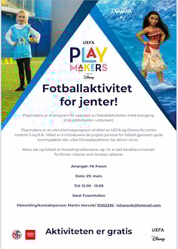 UEFA Playmakers for jenter 5-8 år